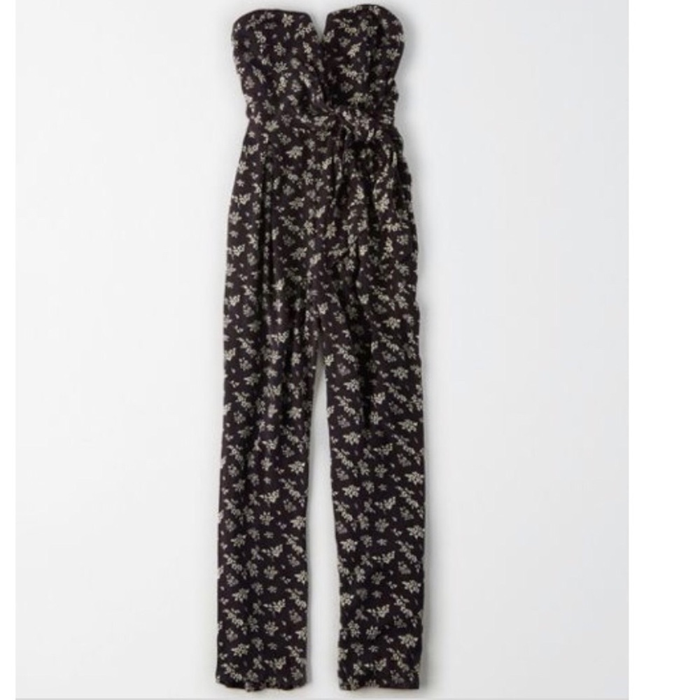 AEO Floral Wrap Romper Jumpsuit